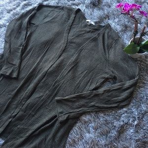 Dark Green Charlotte Russe 3/4 Sleeve Cardigan